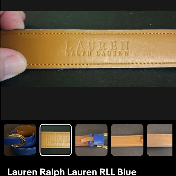 Lauren Ralph Lauren Blue and Gold Belt Classic Design - Picture 2 of 4